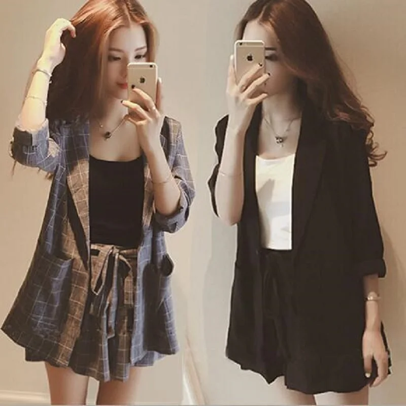 Three-Piece Suit Small Coat Thin-Leg Shorts 2021 Women's Fashion Spring And Summer New 2 Piece Set Women |