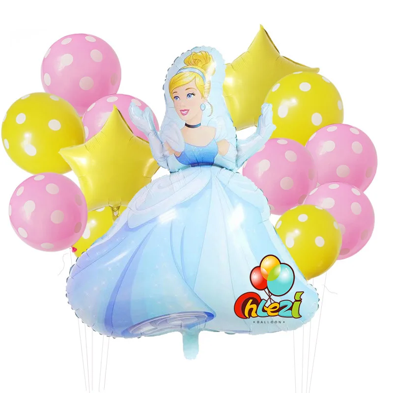 13 шт. принцесса Globos Baby shower Мерида Белоснежка Золушка Жасмин зеркальный шар на день рождения DIY вечерние украшения поставка для мамы и ребенка