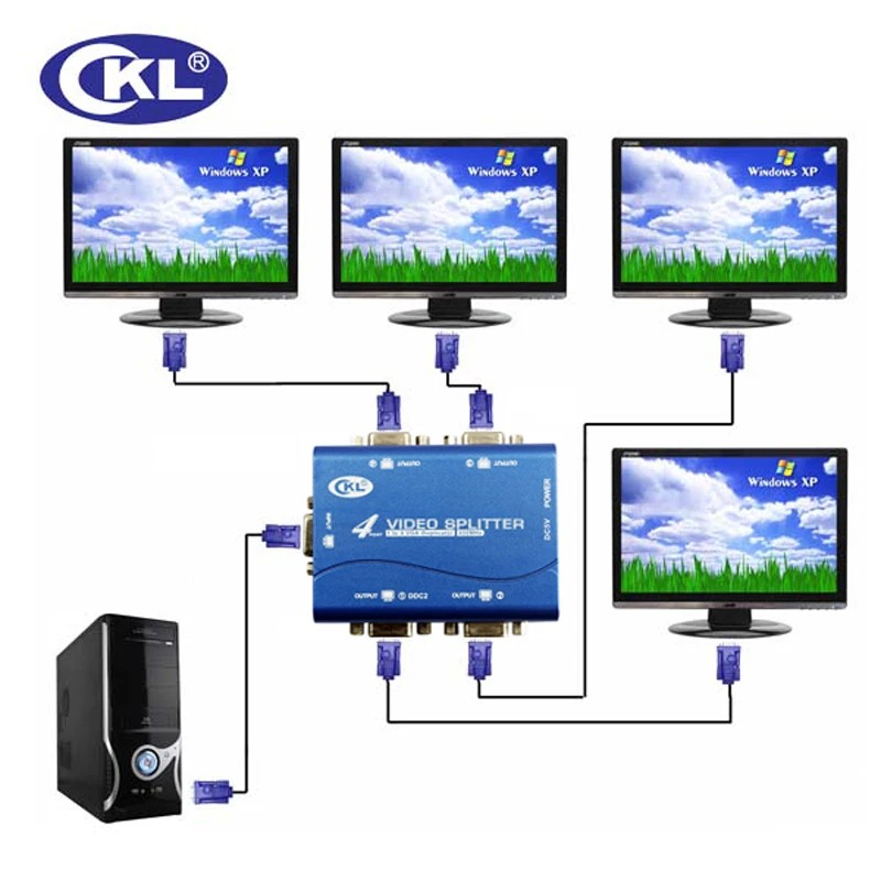 Разветвитель VGA на 4 порта 1 в 450 МГц 2048*1536 порт Sup s DDC DDC2 DDC2B|4 port vga splitter|port vgasplitter |