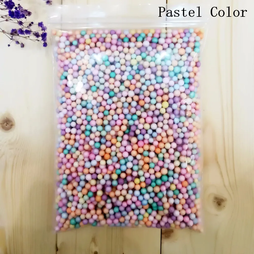 

13g/bag Macarons Light Colours Pastel Foam Beads For Slime Polystyrene Foam Balls Styrofoam Filler Foam Mini Beads Balls Crafts