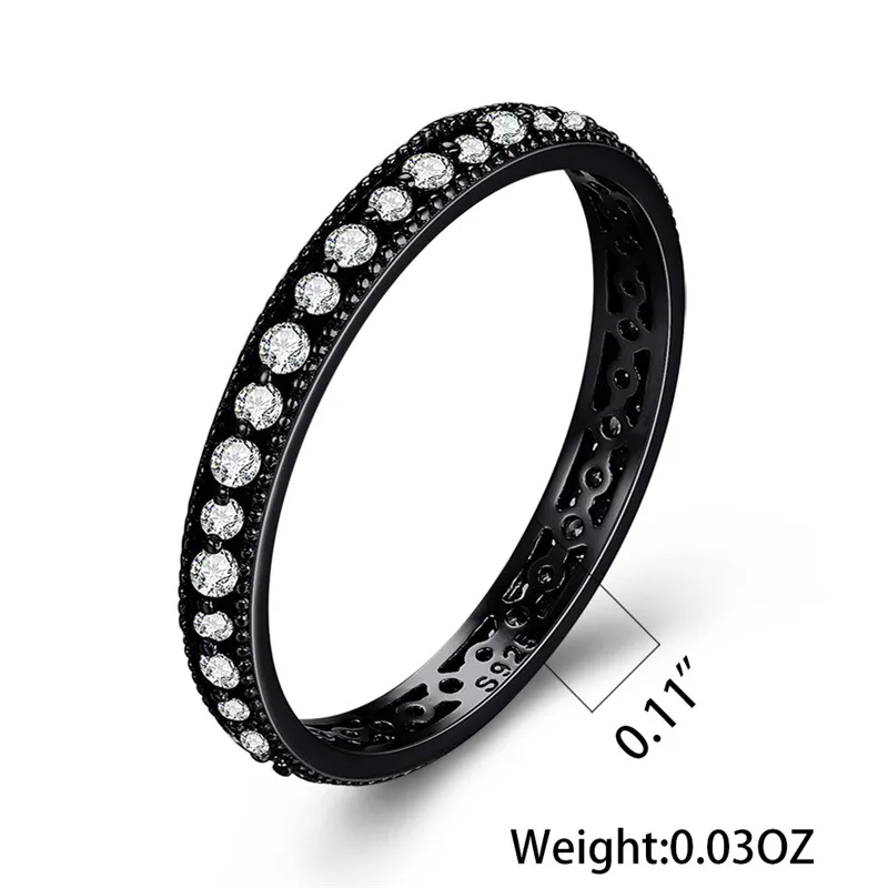 Cute Female Small Zircon Stone Ring Real 925 Sterling Silver Ring Promise Love Engagement Rings For Women