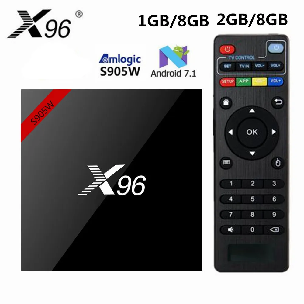 X96 X96W Android 7 1 ТВ Box Amlogic S905W Процессор ГБ 8 Декодер каналов кабельного телевидения