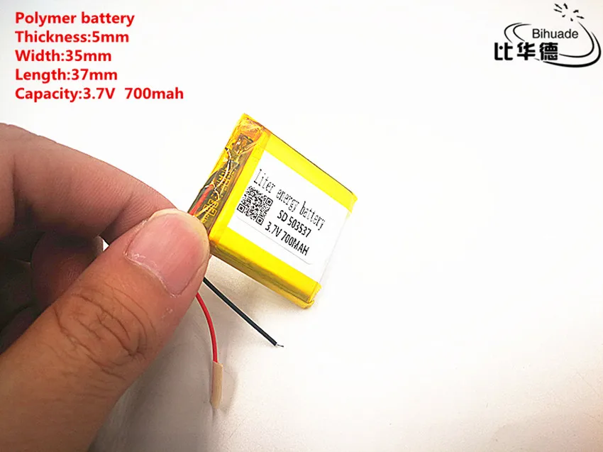 2 шт./лот 3 7 V 700mAH 503537 полимерный литий-ионный/литий-ионный аккумулятор для DVR GPS mp3 mp4