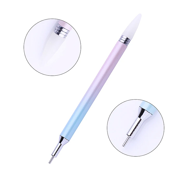 1 шт. двухсторонняя ручка для нанесения точек на ногти со стразами