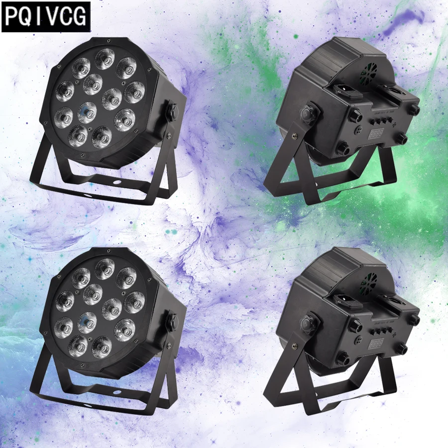 4 шт./12x12 Вт led Par огни RGBW 4в1 плоский par IN/OUT Plug dmx512 Дискотека профессиональный