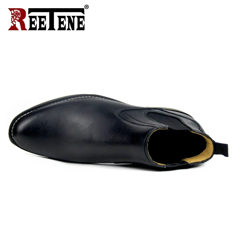 REETENE/мужские ботинки; сезон весна-осень; Новое поступление; Мужская обувь; ботинки из натуральной кожи; повседневная мужская обувь; рабочие ботинки без застежки; мужская обувь