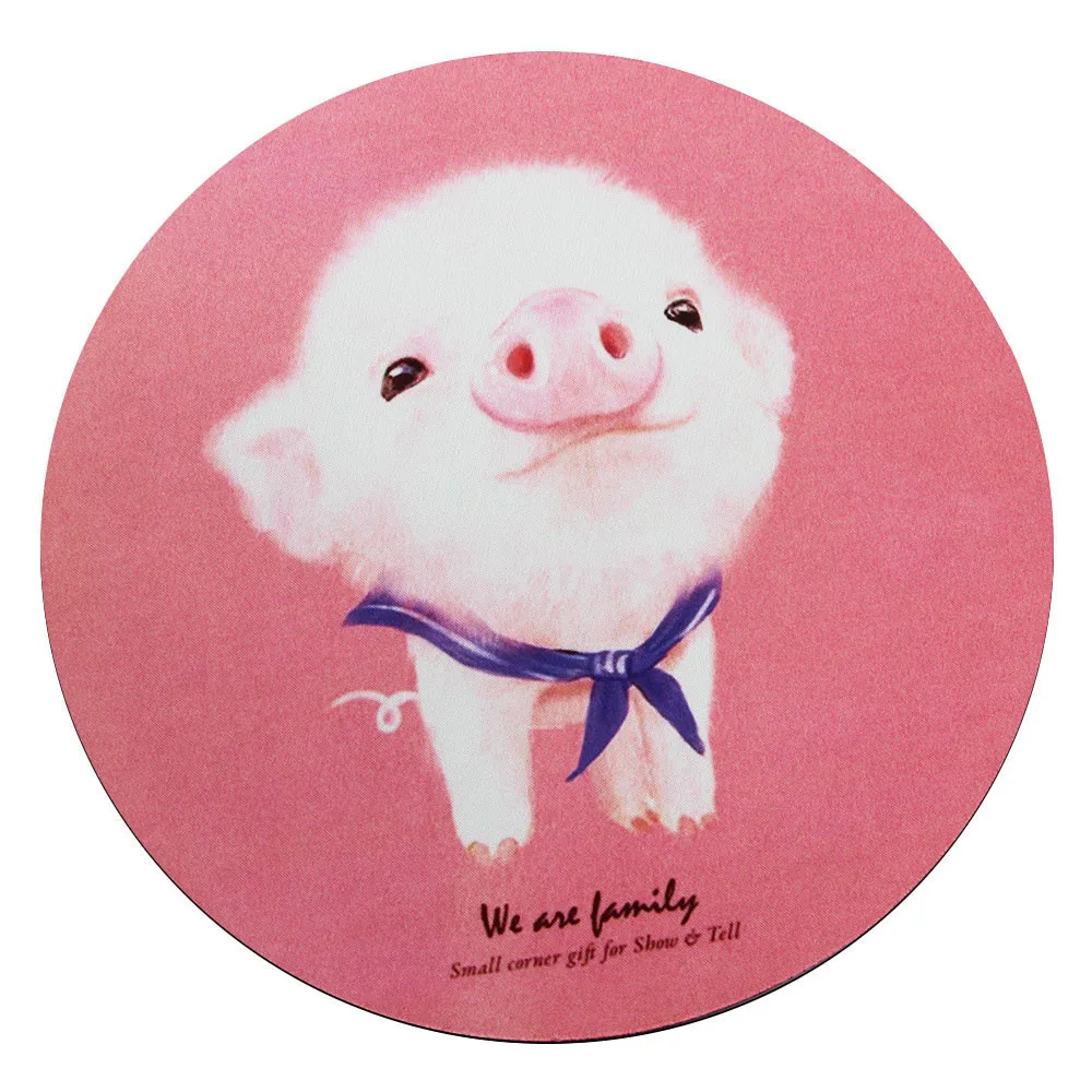 Round Shaped Gaming Mouse Pad Mat For Office Iron Man Captain America Cute Pig Cat Rabbit Penguin Flamingo Smiley Face Mouse Pad - Цвет: 07