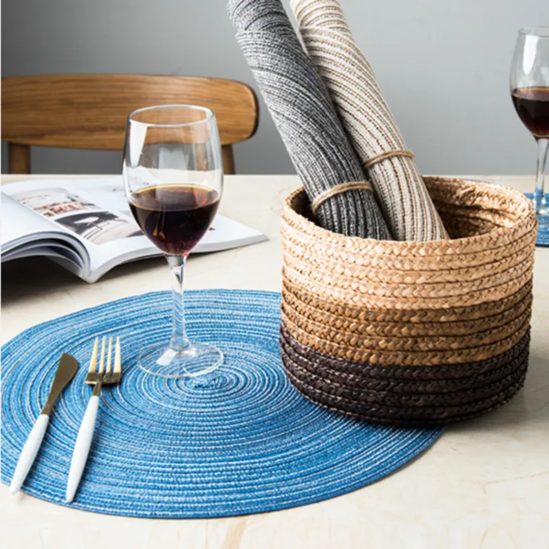 Круглый Противоскользящий теплоизоляционный коврик Ramie обеденный горшки