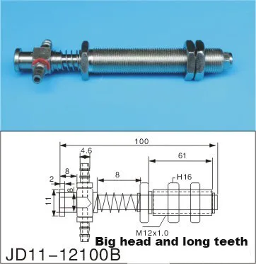 M12-11-L100B Аксессуары для роботов, фитинги с большой головкой, фитинги для пневматических вакуумных стаканчиков, фитинги для пневматических компонентов - Цвет: M12-11-L100B