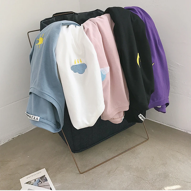 GCAROL летний Harajuku Конфеты Футболка Drop Shoulder Appliques над размеры Kawaii футболки для девочек конфеты плюс M-2XL Топы корректирующие