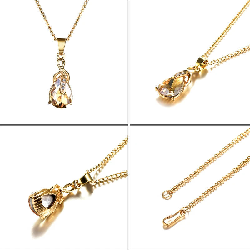 New Water Drop Jewelry Sets Necklace &amp Earrings For Woman Charm Long Pendant Wedding Gift 2018 | Украшения и аксессуары