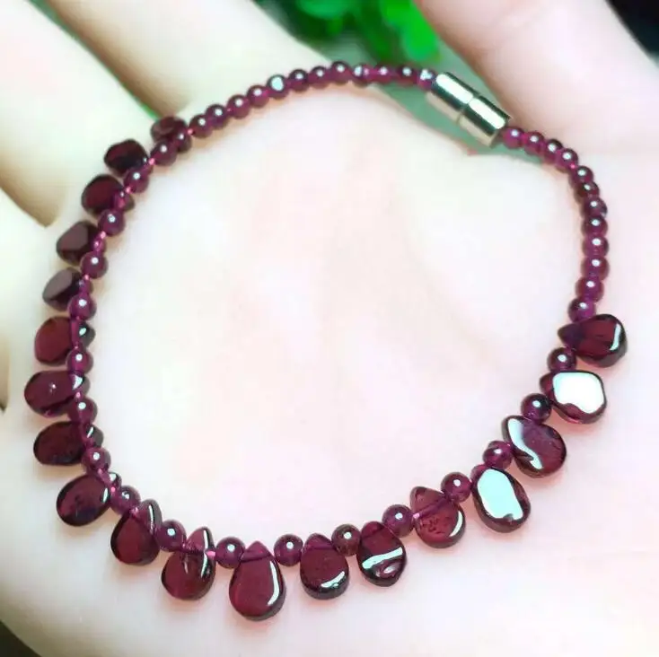 Оптовая продажа винный красный гранат натуральный камень браслеты бусы для