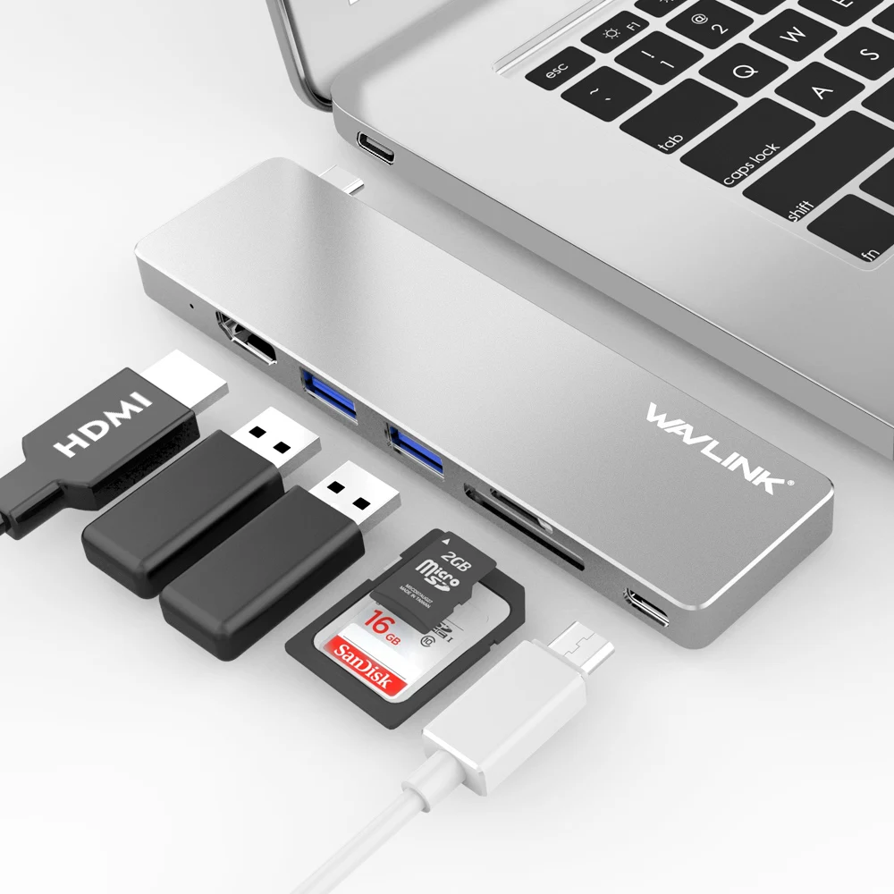 Wavlink USB C концентратор к HDMI 4K адаптер с SD/Micro SD кардридер A 3 0 питания для MacBook