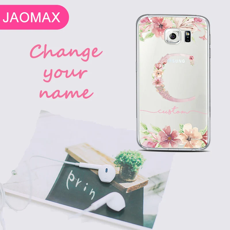 Мягкий силиконовый чехол Jaomax для samsung Galaxy S8, S9, S7 Edge, A5, A8 с цветочным дизайном, на заказ, милый индивидуальный чехол для телефона - Цвет: FlowerName01