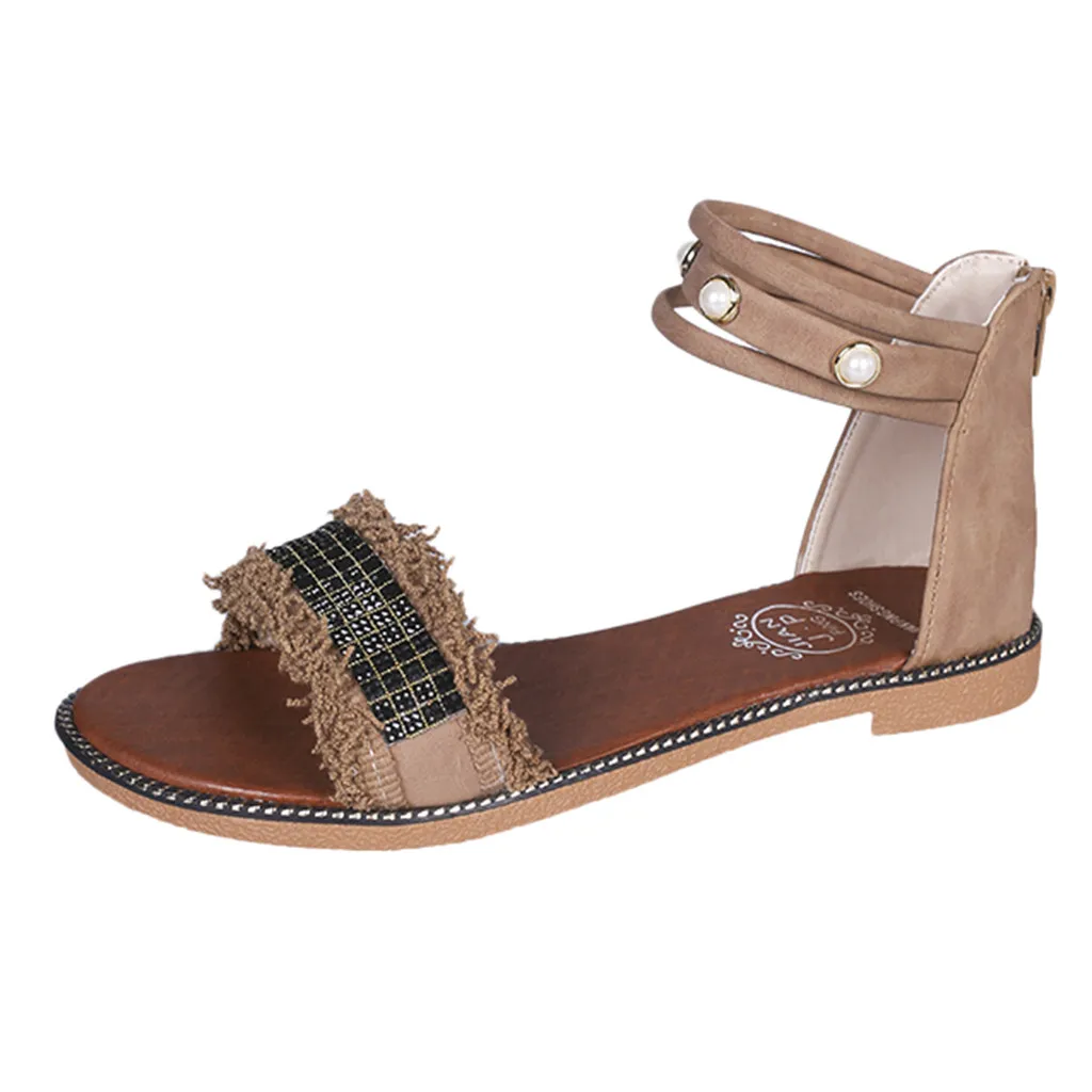 SAGACE/женские летние сандалии в римском стиле Женская обувь с бусинами Винтажная