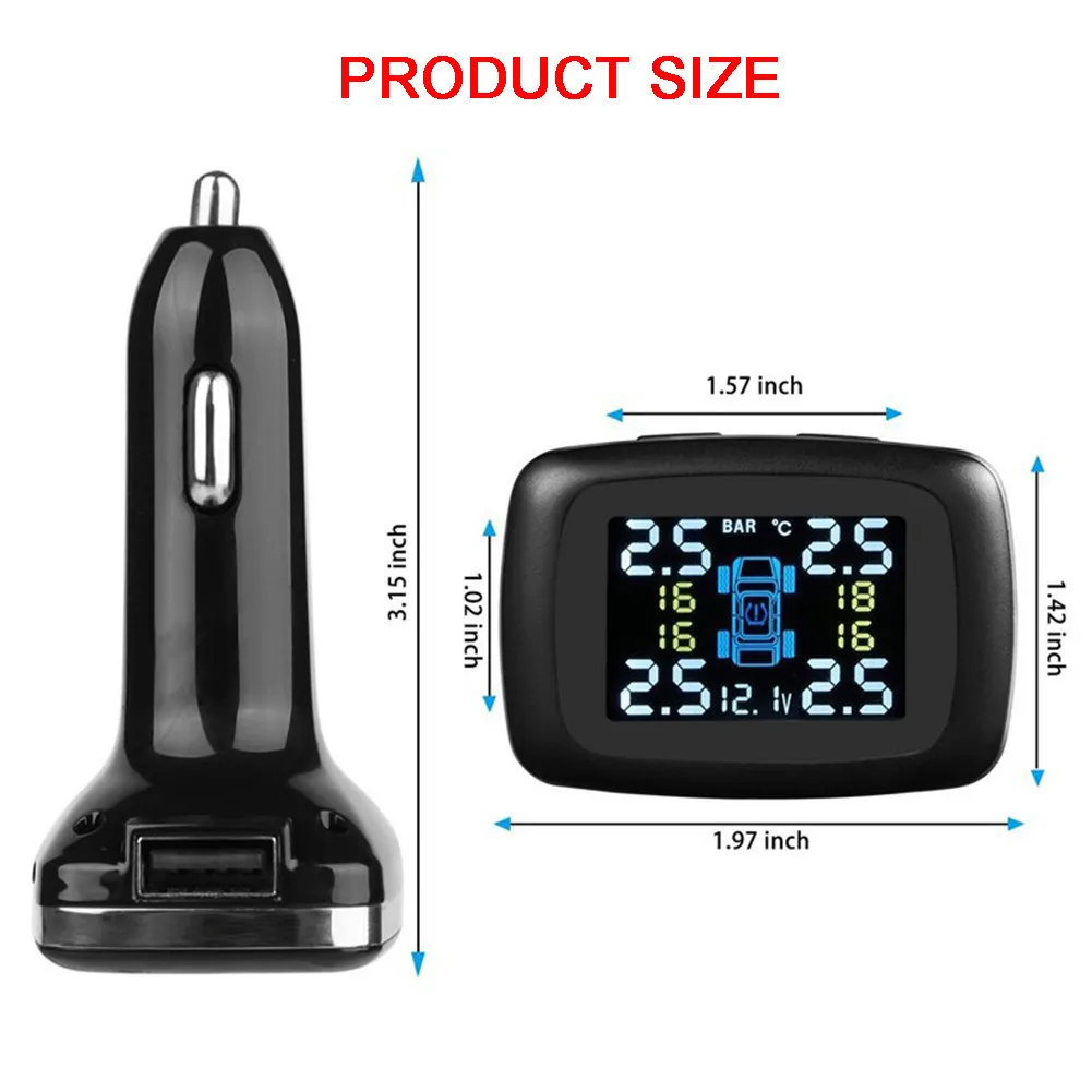 Беспроводная умная Автомобильная TPMS 12V Цифровая система контроля давления в