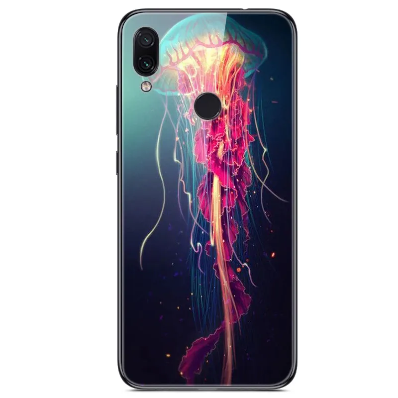 03 6,3 ''для xiaomi Redmi Note 7, чехол из закаленного стекла, мягкий бампер, 3D печать, чехол для xiaomi Redmi Note 7, Note7 Pro 7 S, чехол для телефона - Цвет: 03