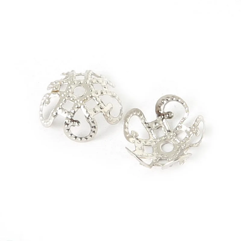 Металлические колпачки для бусин в виде цветка с 5 лепестками 100 шт./лот 10*4 мм