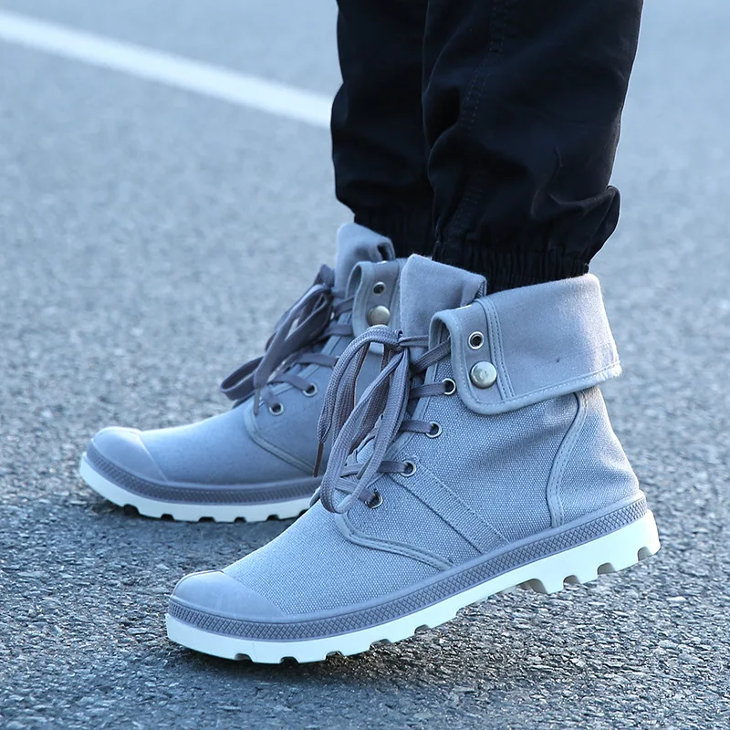 

Hip-hop Desert Style Fashion Autumn High-top Military Ankle Boots Comfortable Canvas Shoe Tactical Boots
