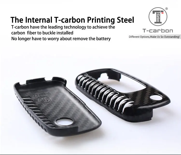 T-CARBON карбоновый чехол для ключей для автомобиля ключница 3 кнопки для Volkswagen