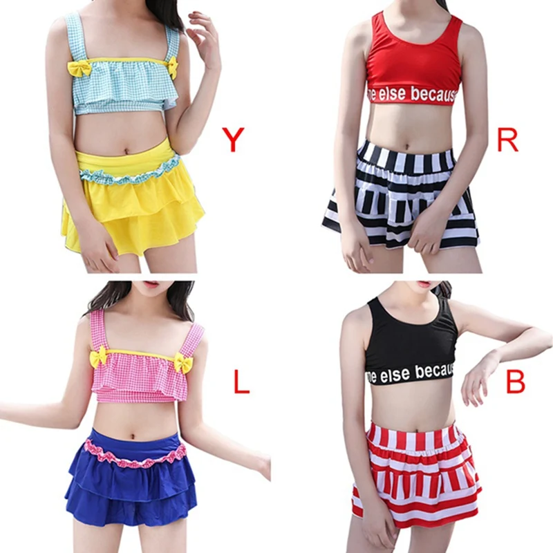 Детский раздельный купальник Biquini купальные юбки для девочек костюмы танкини