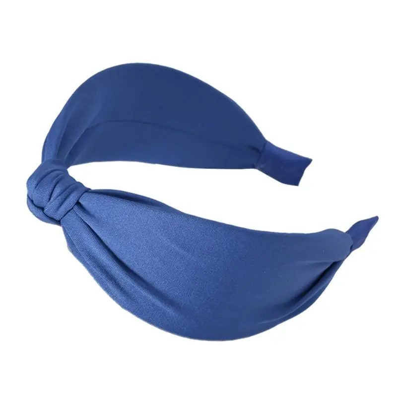 

Minimalist Women Girl Fluorescent Solid Color Headband Handmade Twist Bowknot Wide Hair Hoop Night Party Styling Bright Headwear