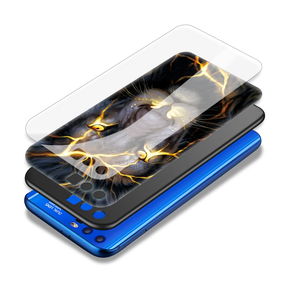 UTOPER Case For Huawei Honor 10 Lite Marble Tempered Glass Hard Cover honor 7A Mate P smart |