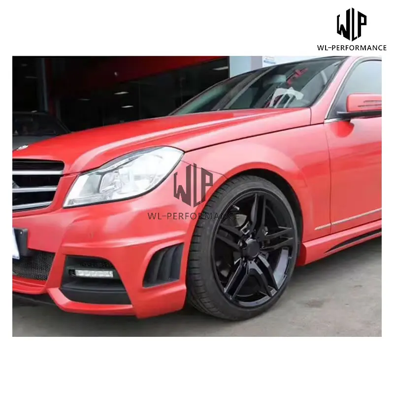 W204 комплект кузова автомобиля FRP неокрашенные передние бамперы задние боковые
