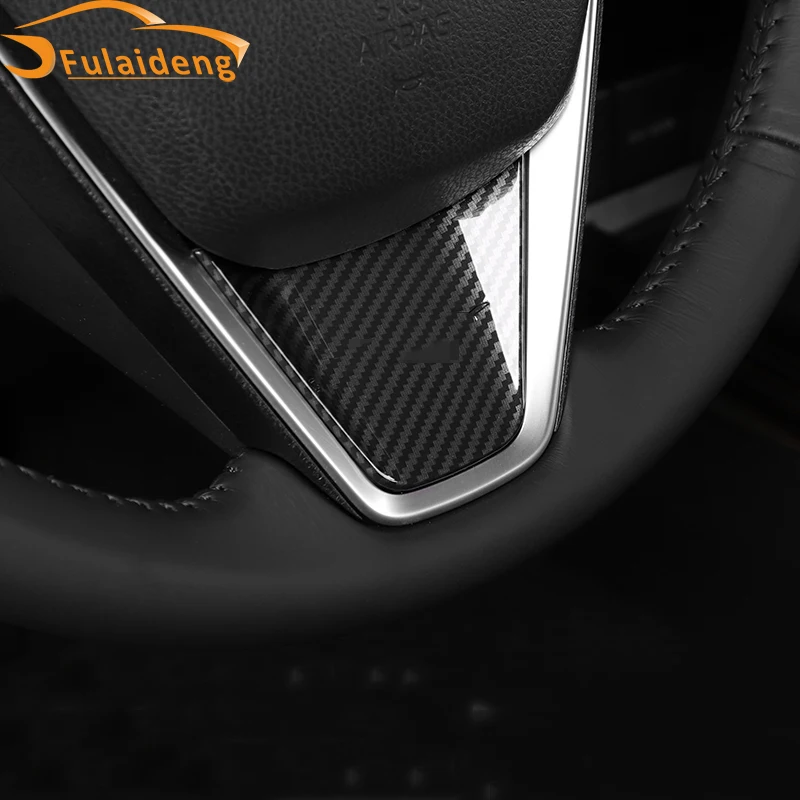 3pcs For Toyota Corolla Hatchback 2019 ABS Carbon fiber Chrome red Steering Wheel Decoration Cover Trim Car Styling Accessories |