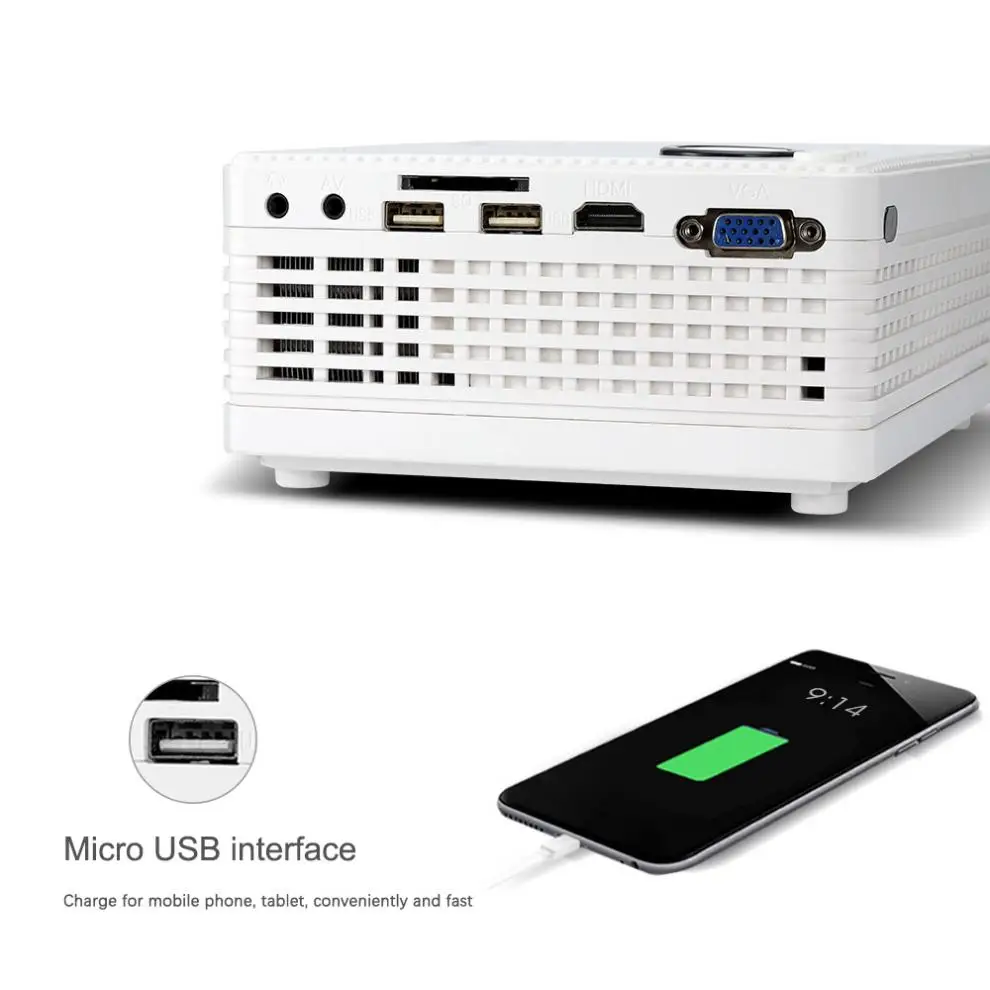 Mini30 2200 люмен Видео Домашний кинотеатр светодиодный Full HD проектор с