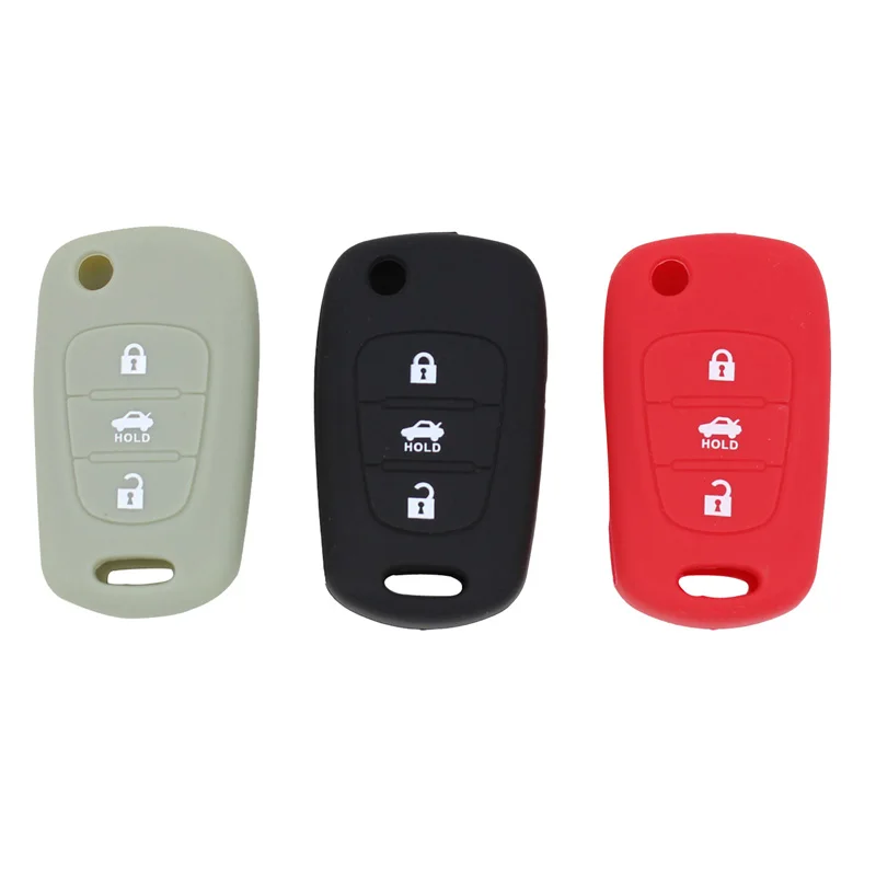 Новый автомобильный Стайлинг 3 кнопки флип чехол для ключей силиконовый Hyundai i20 i30