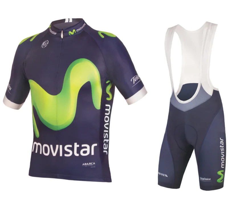 3 Movistar pro Team Велоспорт Джерси Набор велошорт MTB Ropa Ciclismo мужские летние велосипедный майон одежда 9D pad - Цвет: 3
