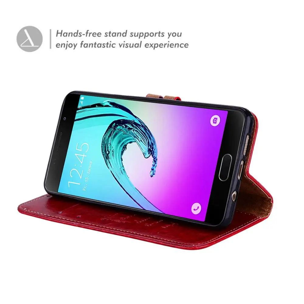 Складной кожаный чехол для Samsung Galaxy A5 2016/A5 2017 защитный A520 бумажник