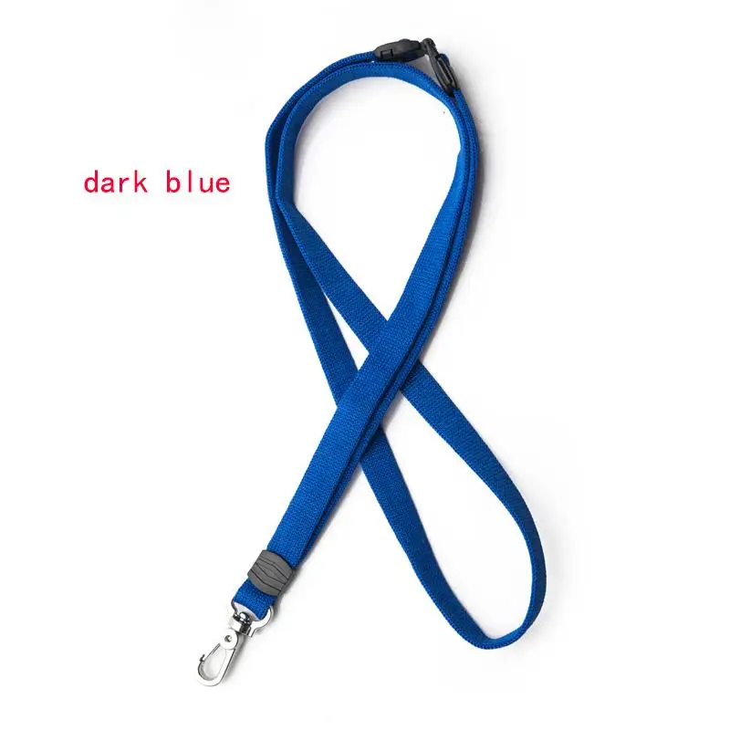 dark blue 50 шт. рабочий футляр для удостоверения личности значок шнурок металлическая пряжка подвеска шнур 1 см ширина пряжка безопасности значок аксессуар шнур - Цвет: dark blue
