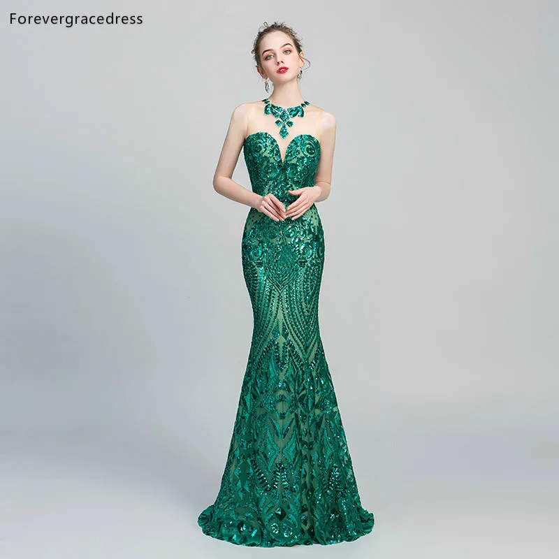 Женское вечернее платье Forevergracedress зеленое длинное формальное без рукавов с