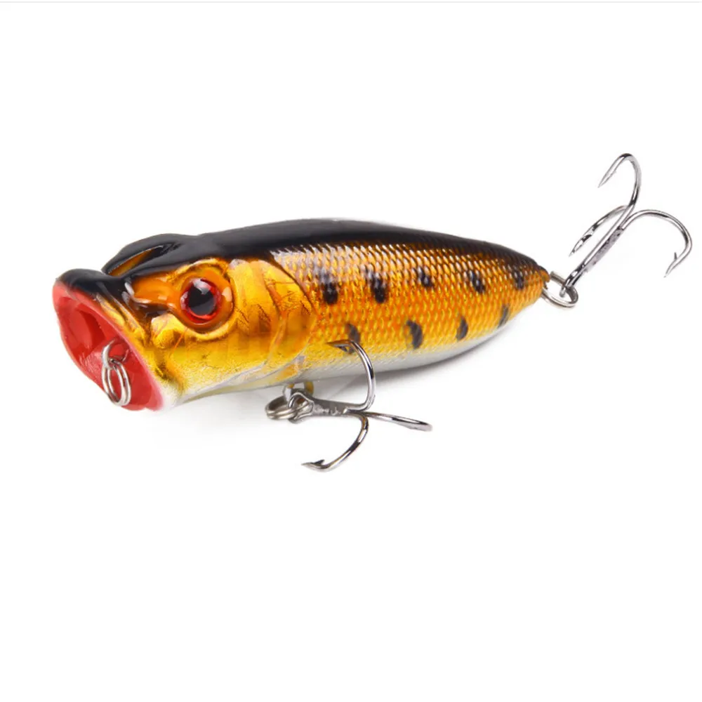 Фото FISHINAPOT 1 шт. 6,5 см 11,8 г Поппер рыболовные приманки Isca искусственная рыболовная жесткая наживка приманка воблер с 2 бронзовых морских рыболовны... №2