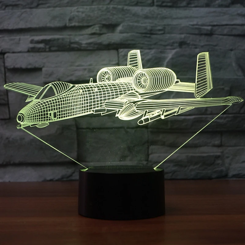 3D светодиодный ночник для моделирования самолета настольный светильник с USB