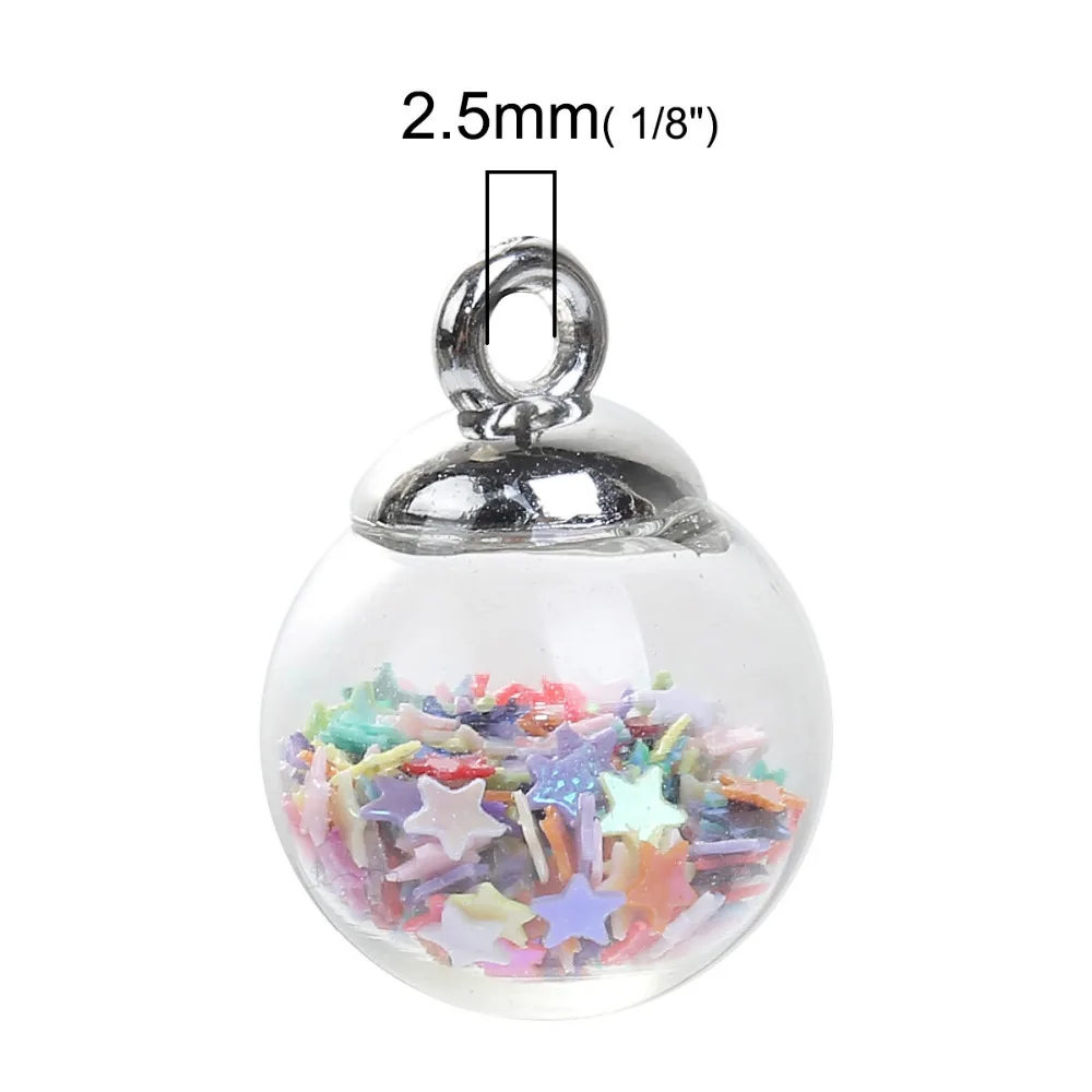 DoreenBeads DIY кулон Стекло бусины подвеска-бутылка со звездой розового цвета