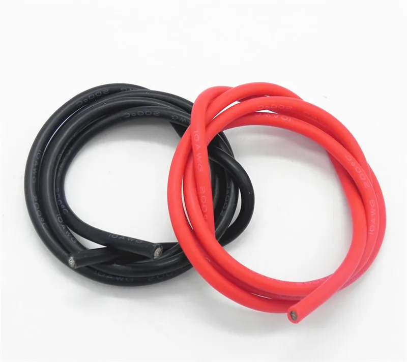 100 компл./лот 8AWG 1 м силиконовый провод кабель 0 5 черный + красный конструкция