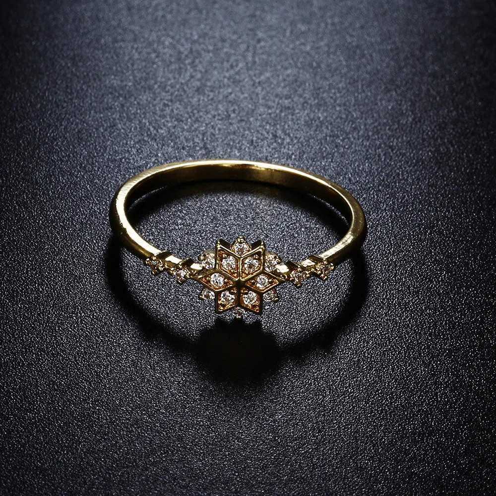 

HOMOD 2019 New Cute Women's Snowflake Rings Female Chic Dainty Rings Party Delicate Rings Wedding Jewelry Gifts