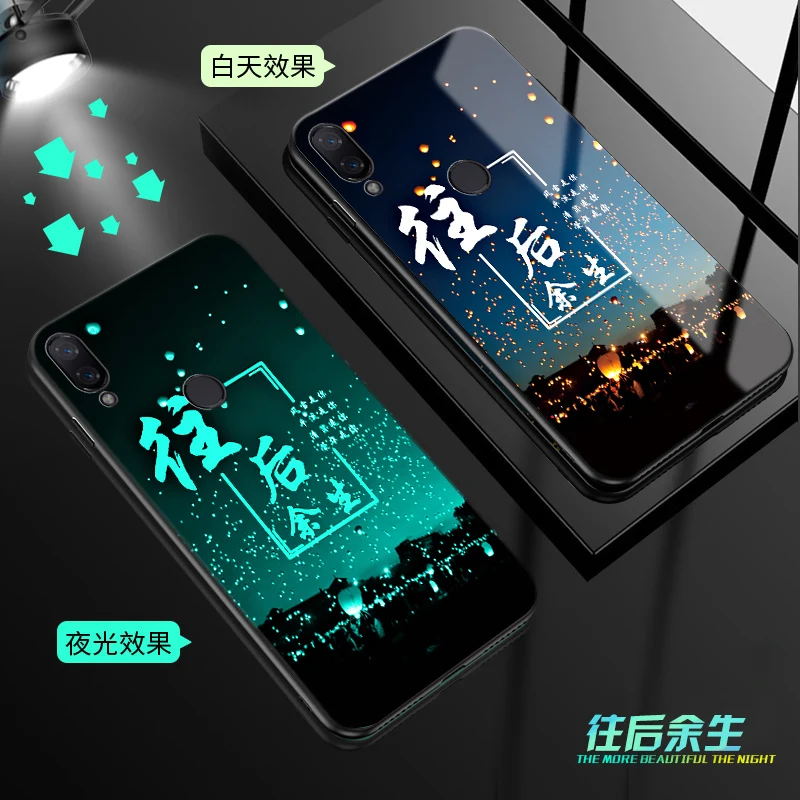 style 11 Для xiaomi redmi note 7 чехол Роскошный светящийся Узор Жесткий закаленное стекло защитный чехол на заднюю панель для xiaomi redmi note 7 оболочка - Цвет: style 11