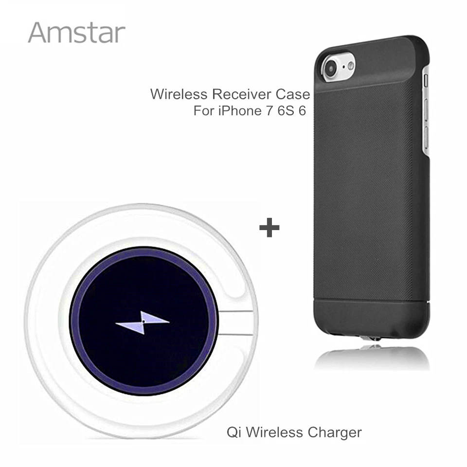 Amstar Qi Беспроводной Зарядное устройство зарядного устройства для iphone 8/8 Plus X +
