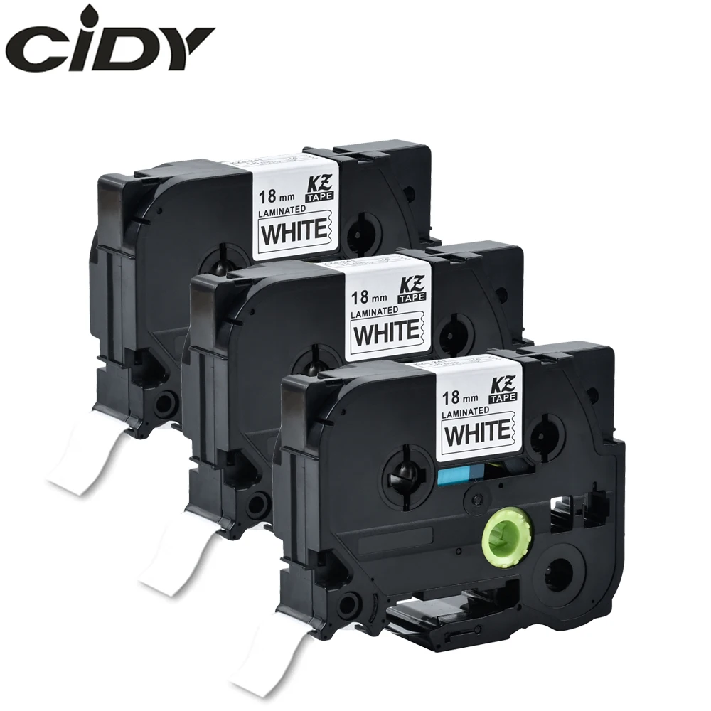 CIDY 3 шт. Tze241 TZE 241 черная на белом совместимая 18 мм P сенсорная ламинированная лента