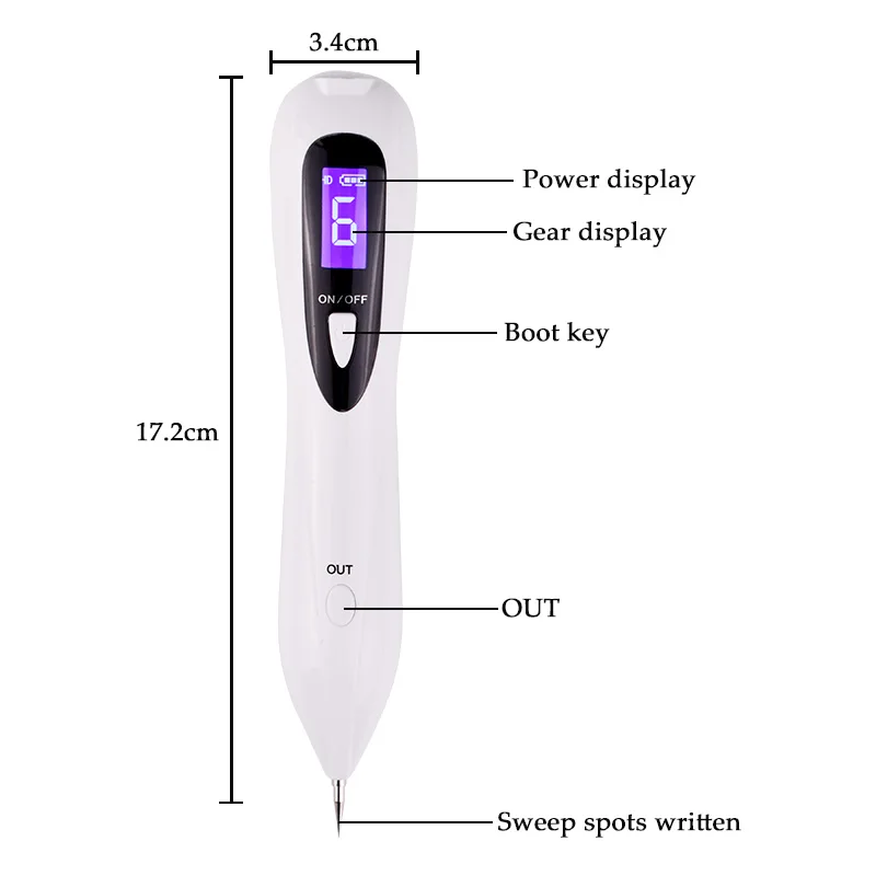 ЖК дисплей лазерной плазмы ручка темное пятно удаления татуировки кожи тег для