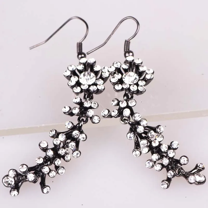 Серьги Стразы с белыми деревьями женские модные серьги Новое поступление