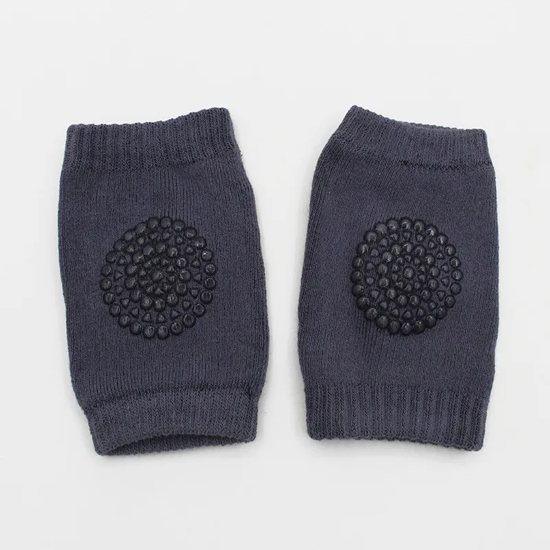 1 пара хлопковых детских наколенников, детские Нескользящие гетры для безопасности Ползания, необходимые для окружающей среды, в горошек, резиновые наколенники, гетры для младенцев - Цвет: Dark Gray