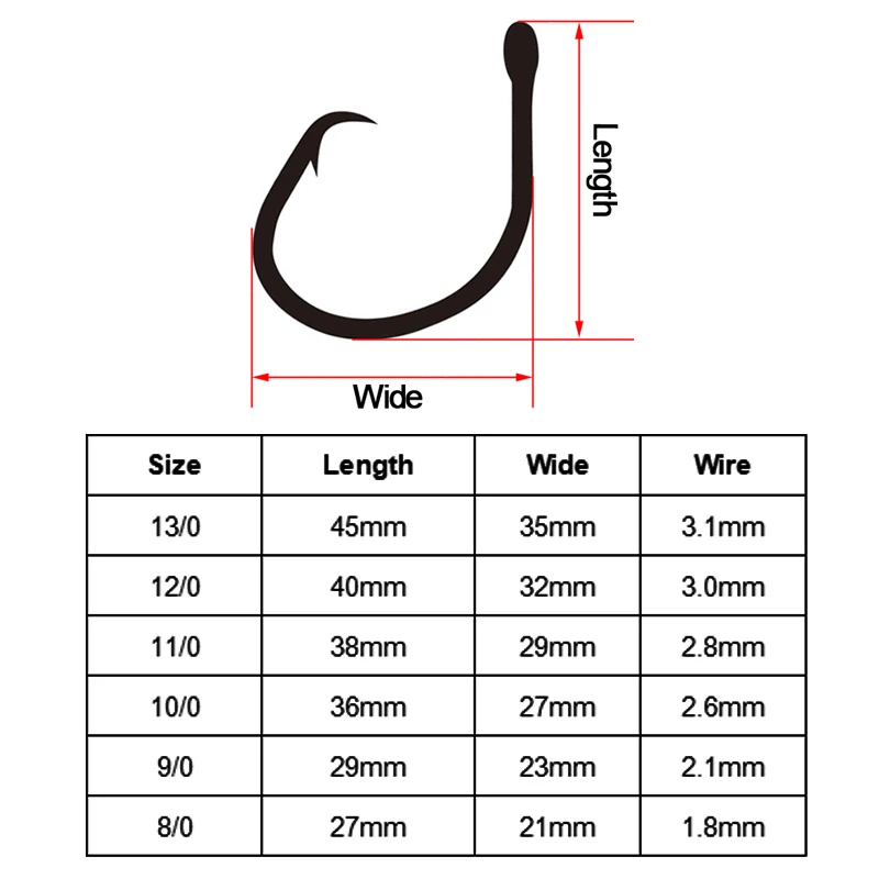 50 шт. Спортивная рыболовная утолщенная проволока хром белый тунец круглый крючок