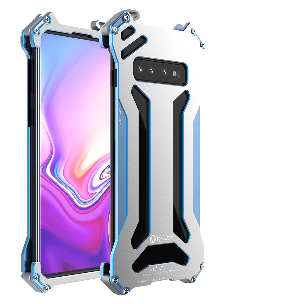 Металлический Алюминиевый Чехол для samsung Galaxy S10 lite для S10 plus S10 Алюминиевый Чехол Coque Capa Funda противоударный чехол для телефона - Цвет: blue