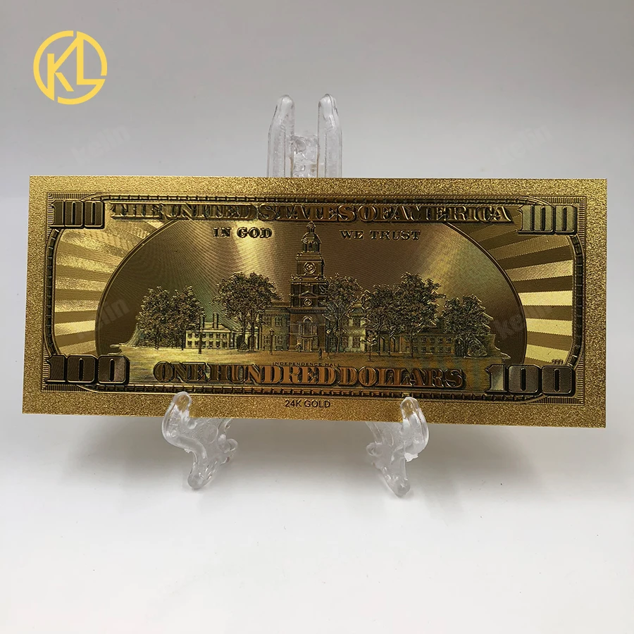 Кредиток золота 24k позолоченные США 100 долларов мир фальшивых денег коллекции