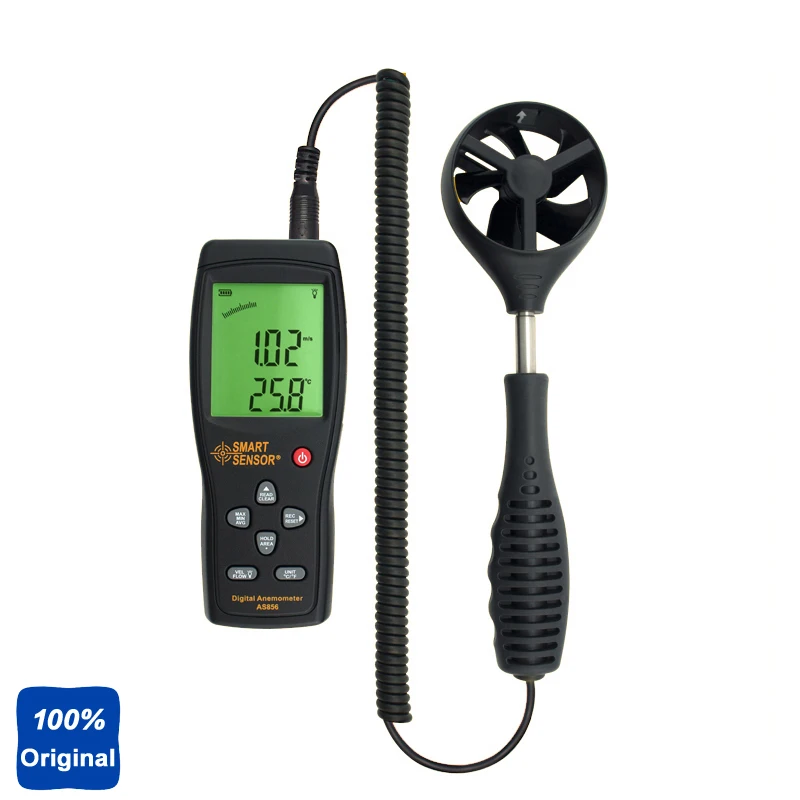 100% Оригинальный AS856 цифровой Ручной ветромер измеритель скорости|anemometer wind speed|wind